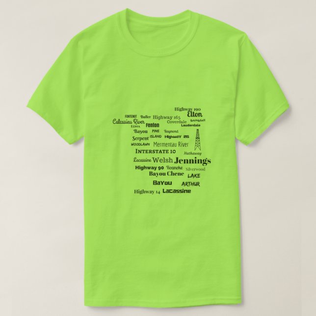 T-shirt Tee - shirt de Cajun Louisiane de paroisse de (Design devant)