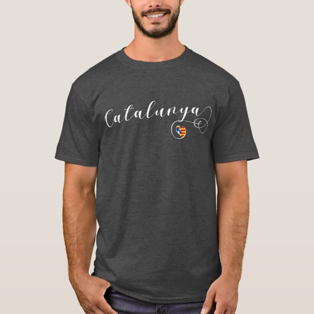 T-shirt Tee - shirt de Catalunya de coeur, Catalogne (Devant)