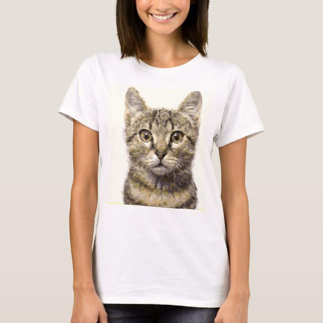 T-shirt Tee - shirt de chat graphique pour femmes (Devant)