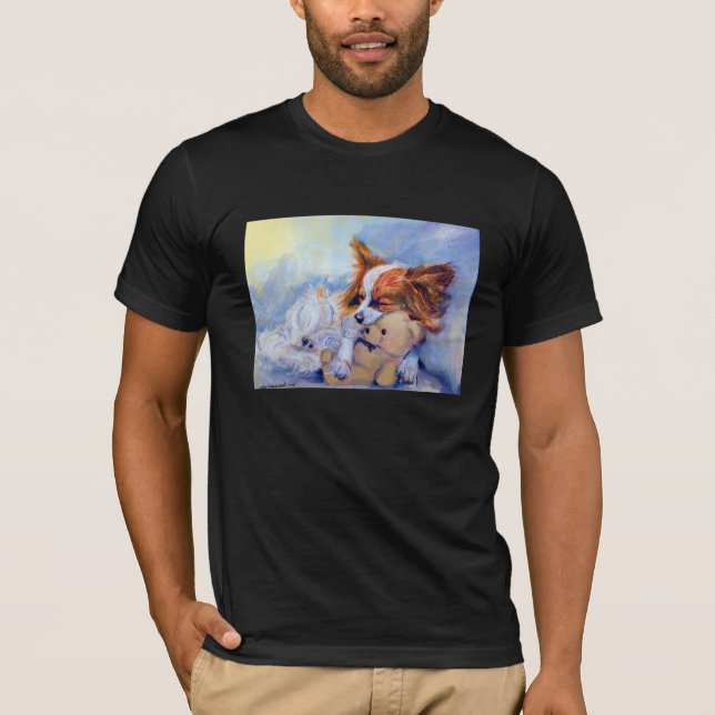 T-shirt Tee - shirt de chien de Papillon (Devant)