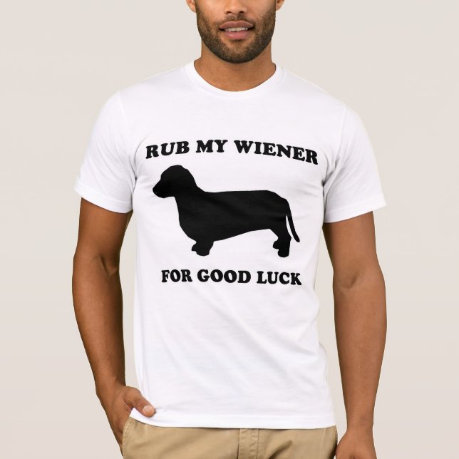 T-shirt TEE - SHIRT de CHIEN de SAUCISSE - "frottez ma (Devant)