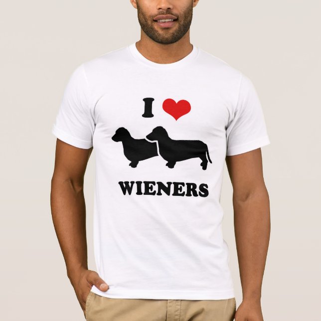 T-shirt TEE - SHIRT de CHIEN de SAUCISSE - "j'aime mes (Devant)