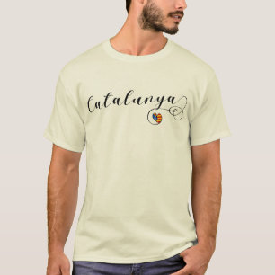 T-shirt Tee - shirt de coeur de Catalunya, catalan