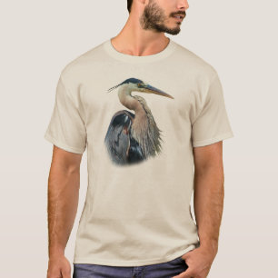 T-shirt Tee - shirt de héron de grand bleu