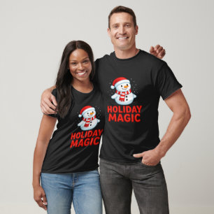 T-shirt Tee-shirt de Noël Bonhomme de Neige Holiday Magic