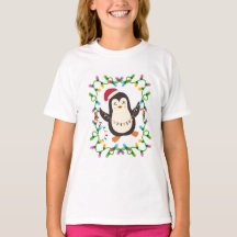 Tee-shirt de Noël Manchot qui Illumine les Fêtes