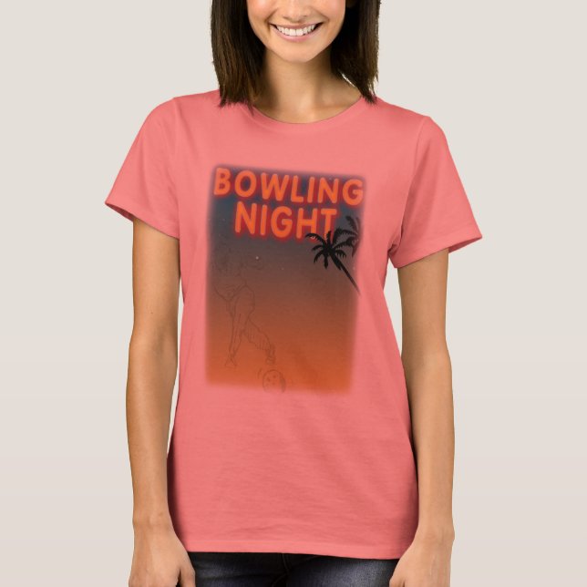 T-shirt tee-shirt de nuit pour bowling (Devant)
