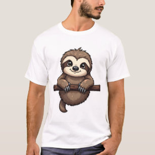 T-shirt Tee-shirt de paresseux gravé Art animal vintage (2