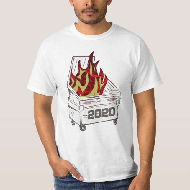 T-shirt Tee - shirt de pompiers, poubelle, feu, camion à o (Devant)