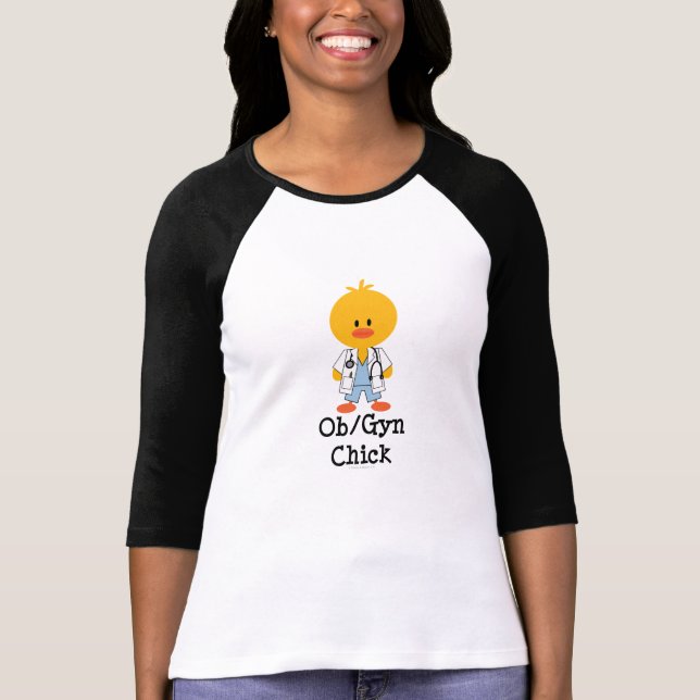T-shirt Tee - shirt de raglan de poussin d'OB/GYN (Devant)