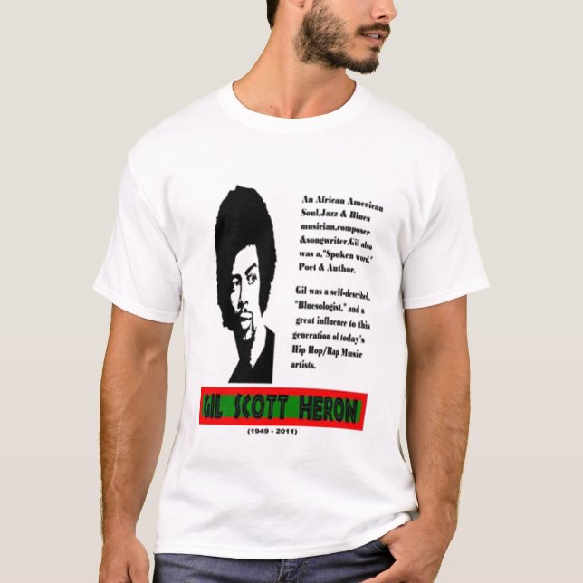 T-shirt Tee - shirt de Rememberence de héron de Gil Scott (Devant)