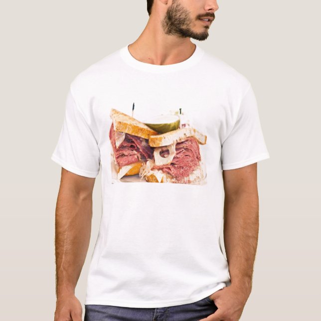 T-shirt Tee - shirt de sandwich à épicerie de Reuben (Devant)