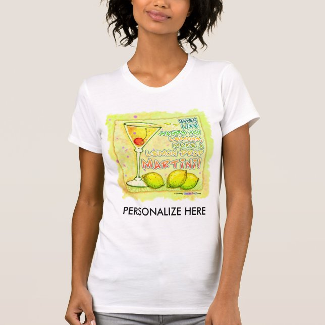 T-shirt Tee - shirt de Twofer - baisse de citron Martini (Devant)