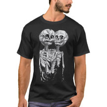 Tee - shirt déplaisant double squelette