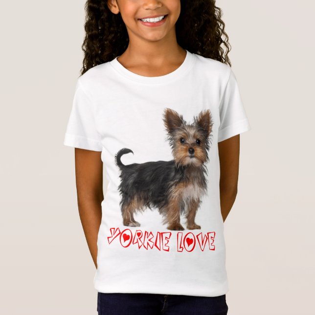 T-Shirt Tee - shirt des filles du Chien chiot du Yorkshire (Devant)