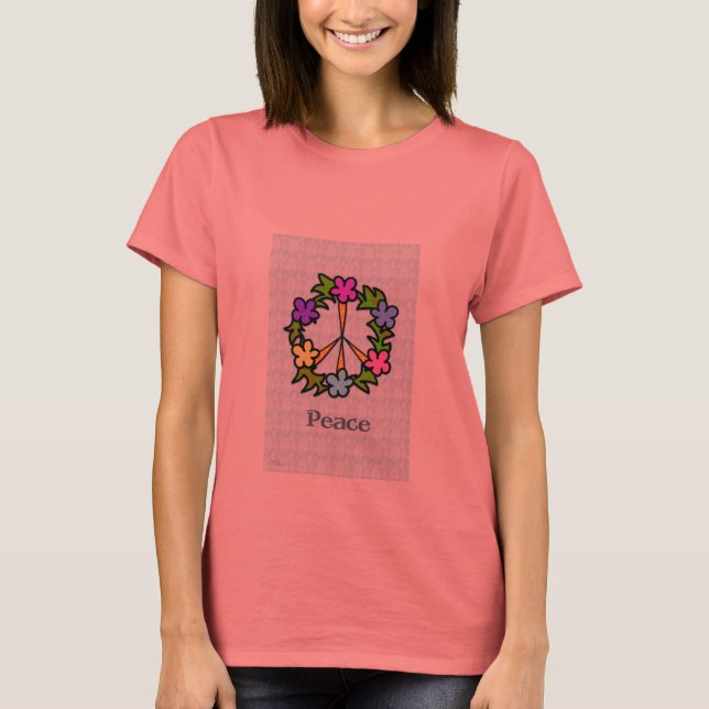 T-shirt Tee - shirt des signes de paix tropicaux (Devant)