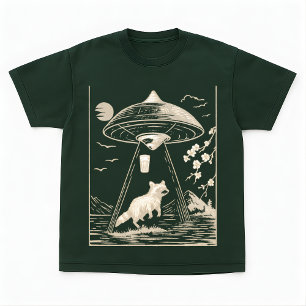 T-shirt Tee-shirt design Raton laveur Forêt Cosmique UFO