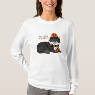 T-shirt Tee - shirt d'Halloween Chat Noir