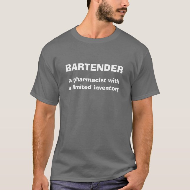 T-shirt Tee - shirt d'humour de définition de barman (Devant)