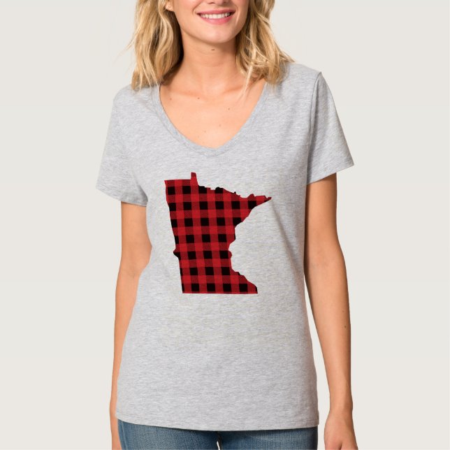T-shirt Tee - shirt du Minnesota de plaid de Paul Bunyan (Devant)