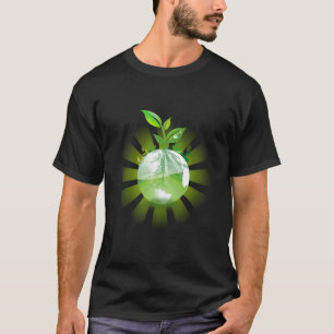 T-shirt Tee-shirt Eco Terre Globe Peint
