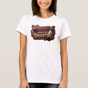 T-shirt Tee shirt élégant en or « LE VIN ME REND PLUS INTE