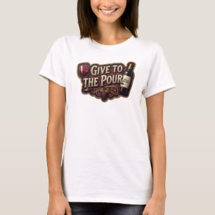 T-shirt Tee-shirt élégant « GIVE TO THE POUR » en or