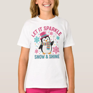 T-shirt Tee-shirt festif pour enfants au pingouin – Hiver