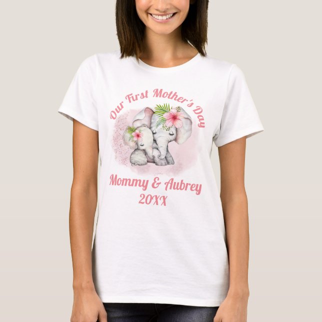 T-shirt Tee-shirt Fête des Mères sur mesure pour maman et  (Devant)