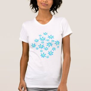 T-shirt Tee - shirt floral bleu d'amusement