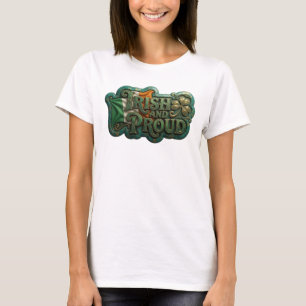 T-shirt Tee-shirt Fresh Gold IRISH AND PROUD Statement