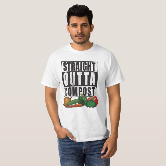T-shirt Tee - shirt Funny Gardening de Straita Outta Compo (Devant entier)