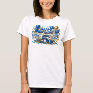T-shirt Tee-shirt graphique Bleu Classique JOYEUX ANNIVERS