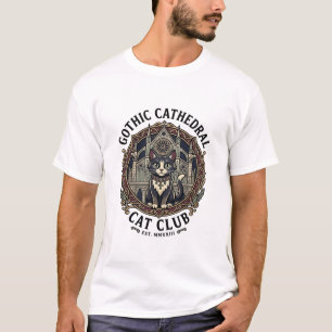 T-shirt Tee shirt graphique de chat de cathédrale gothique