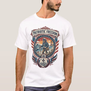 T-shirt Tee-shirt graphique vectoriel Patriotic Beachcombe