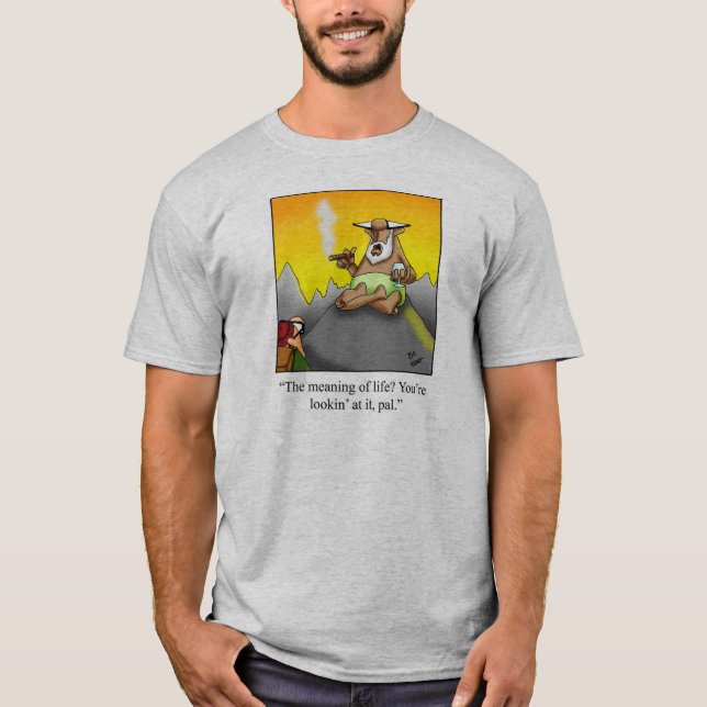 T-shirt Tee - shirt Humour Wiseman Cigar (Devant)