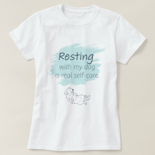 T-shirt Tee-shirt Ice Blue Golden Retriever Self‑Care