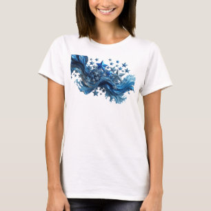 T-shirt Tee-shirt icône Bleu BLEU STARS Slogan