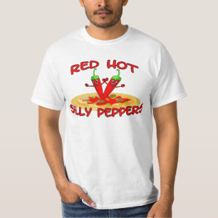 T-shirt Tee - shirt idiot d'un rouge ardent de poivrons