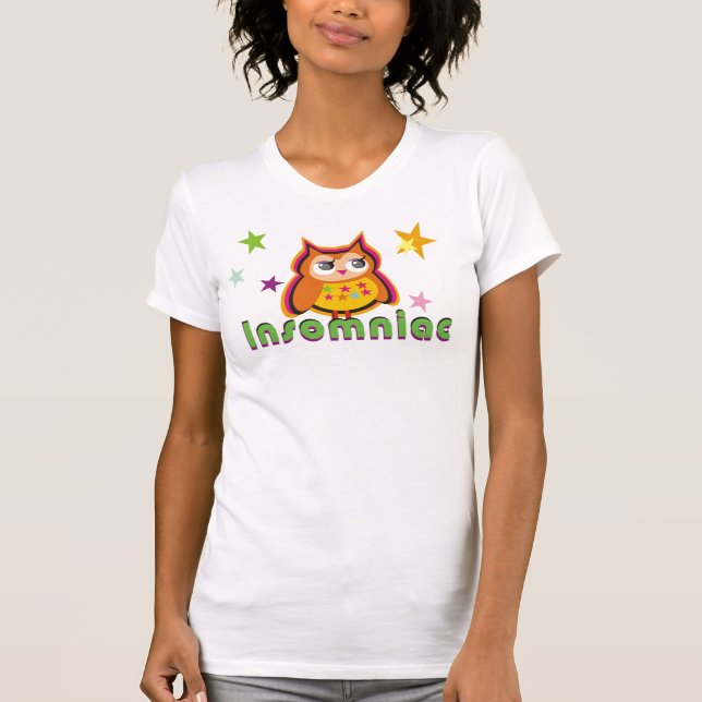 T-shirt Tee - shirt insomniaque de dames de hibou (Devant)