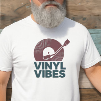 T-SHIRT TEE SHIRT JOUEUR DE VINYLE VINTAGE UNIQUEMENT