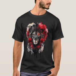 T-shirt Tee - shirt Lion aquarelle