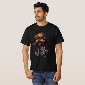 T-shirt Tee-shirt Lion Guerrier Papa Sauvage Safari Aventu