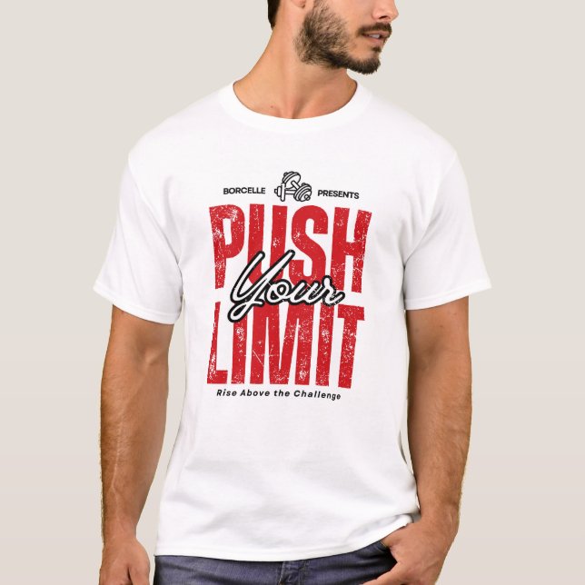 T-shirt Tee-shirt Motivational Red and Black Gym Design (Devant)