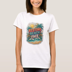 T-shirt Tee-shirt Orange Frais VISAGE DE PLAGE DÉTENDU
