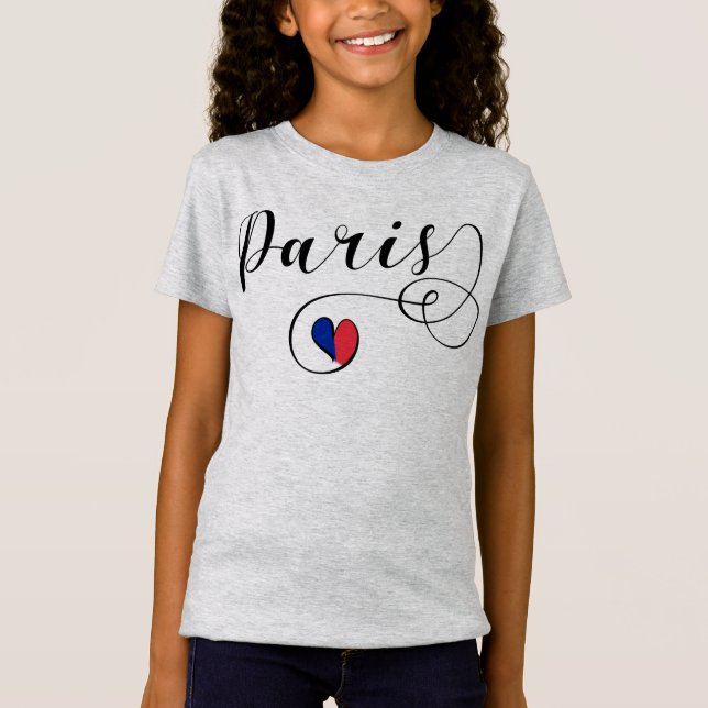 T-Shirt Tee - shirt Paris Coeur, France (Devant)