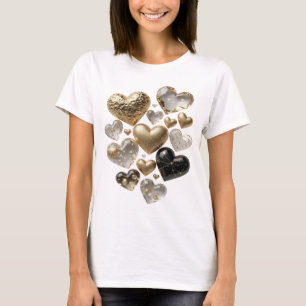 T-shirt Tee-shirt personnalisé coeurs en pierre précieuse