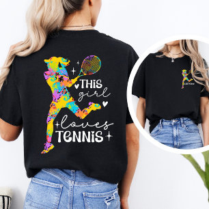 T-shirt Tee-shirt personnalisé pour fille qui aime le tenn