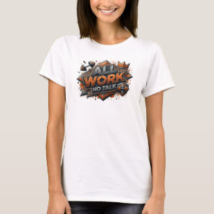 T-shirt Tee-shirt personnalisé rose Stylish ALL WORK NO TA