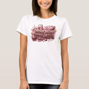 T-shirt Tee-shirt personnalisé Rouge BOIRE MAINTENANT PENS